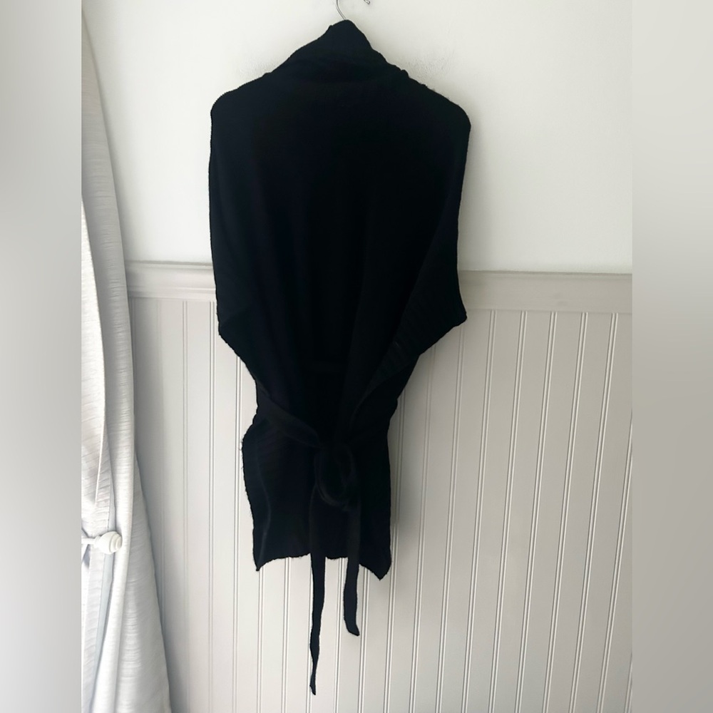 Y2K New York & Company Women’s S/M Black Belted Waist Knit Sweater Acrylic